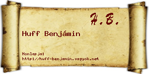 Huff Benjámin névjegykártya